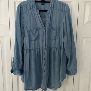Button Down Chambray Shirt (Torrid)